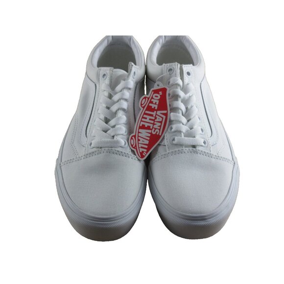 Vans Women's Old Skool Platform True White Platform Canvas Shoes Size 9.5 NIB - Picture 3 of 7
